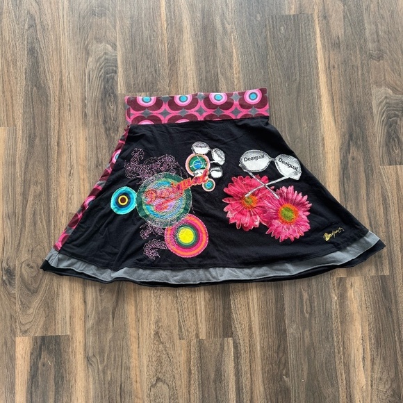 Desigual Flowers and Sunglasses Comfy Skirt sz XL - Picture 1 of 4